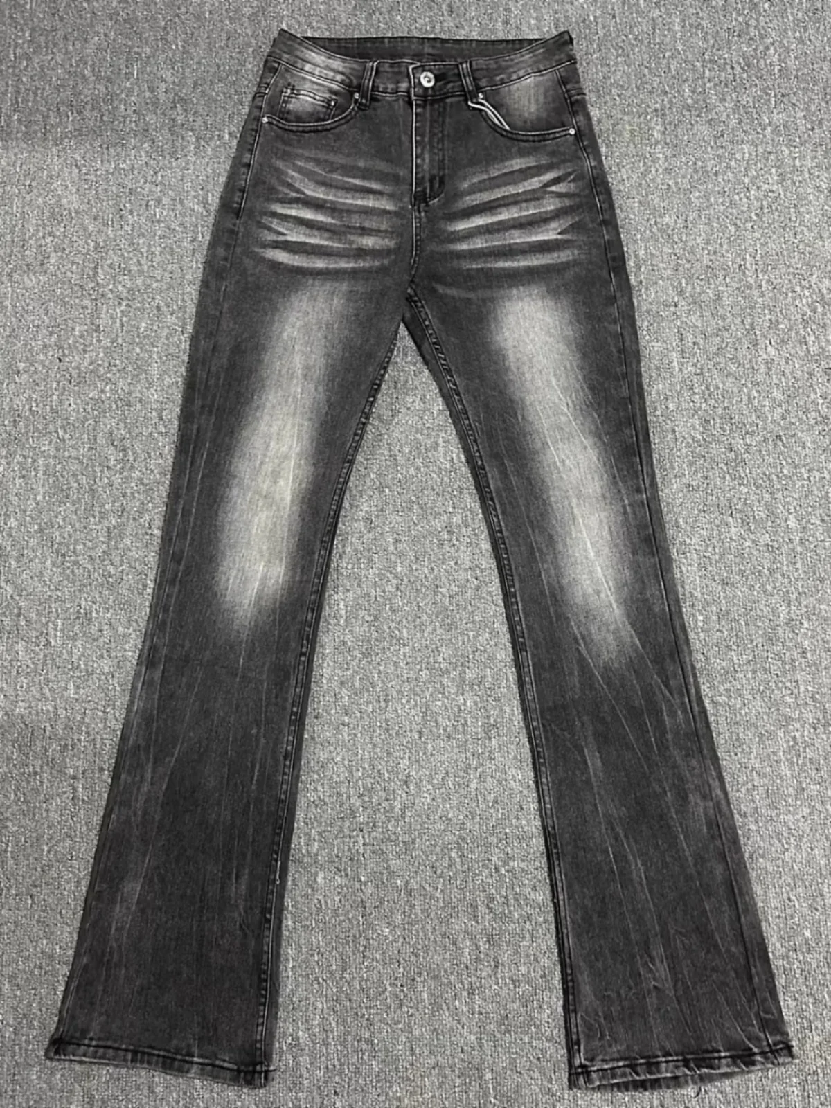 

American High Street Vibe Men's Casual Flared Jeans Spring New Sle Trendy Vintage All-Match Long Pants Loose Fit Jeans