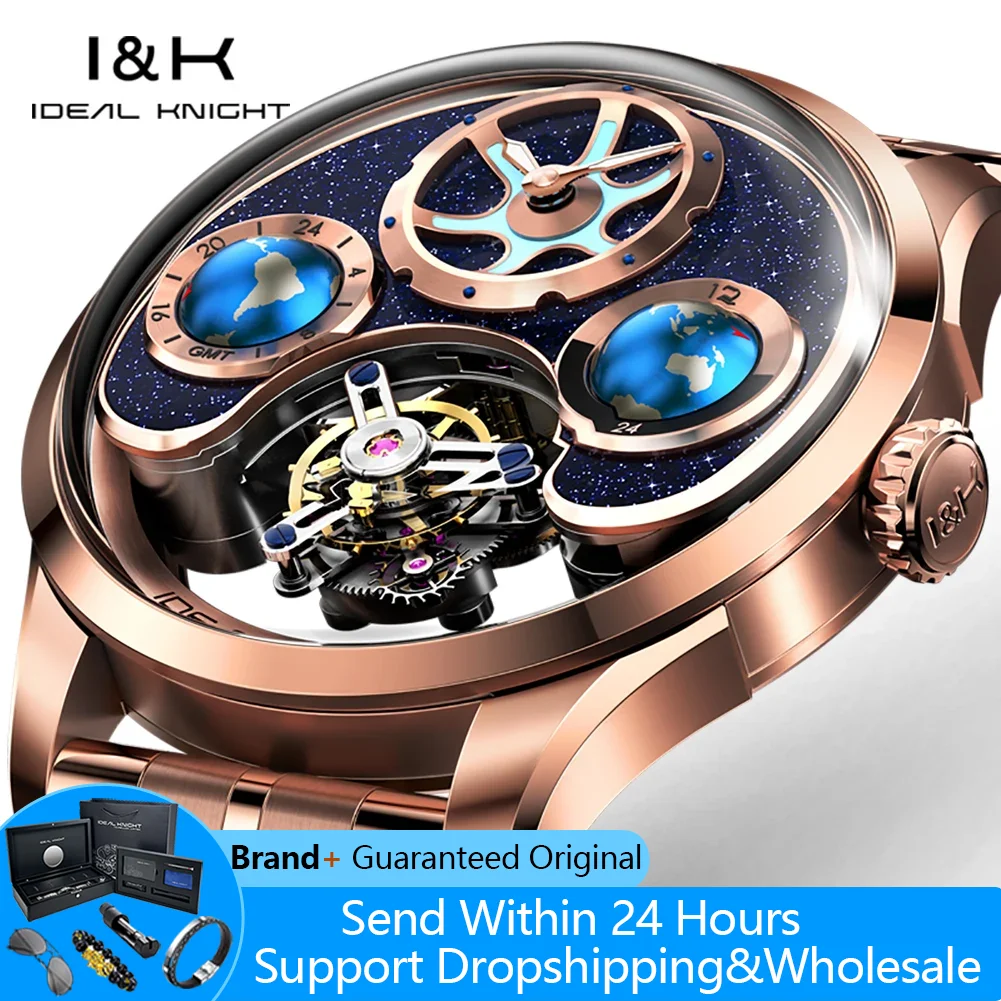 

IDEAL KNIGHT 6805 Real Tourbillon Watch for Men Skeleton Flywheel High-end Luxury Limited Edition Automatic Mechanical Man Watch