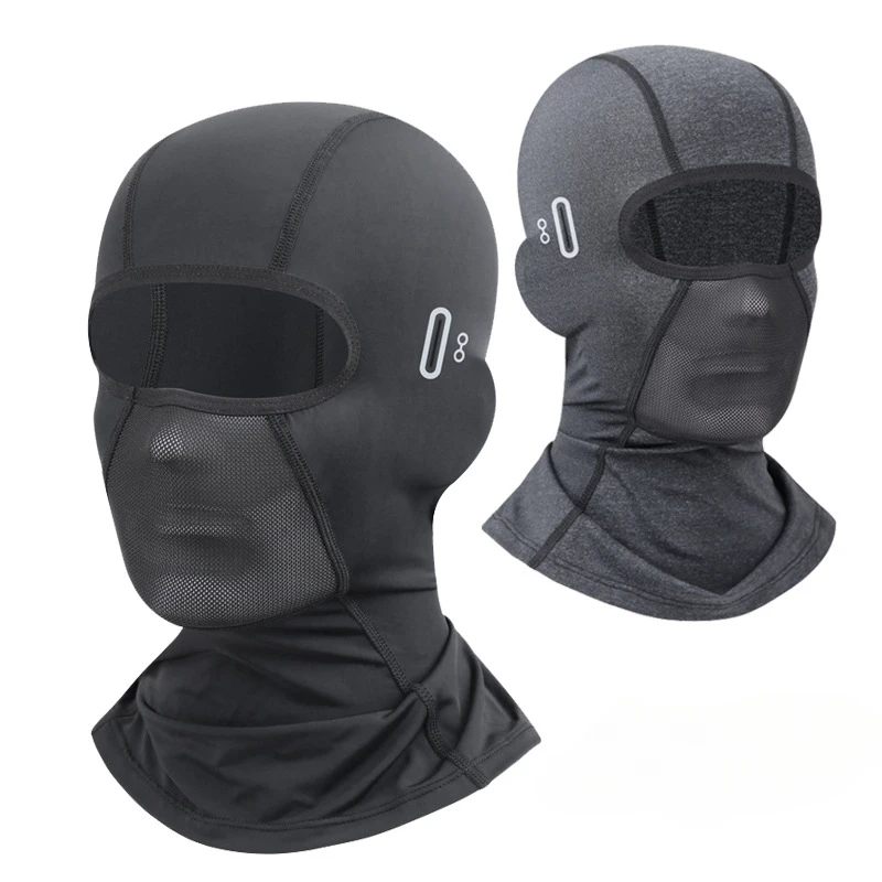 Summer Outdoor Hood Bicycle Helmet Cycling Hat Caps for Men Motorcycle Lined Balaclava Breathable Sun Protection Ice Silk Mask