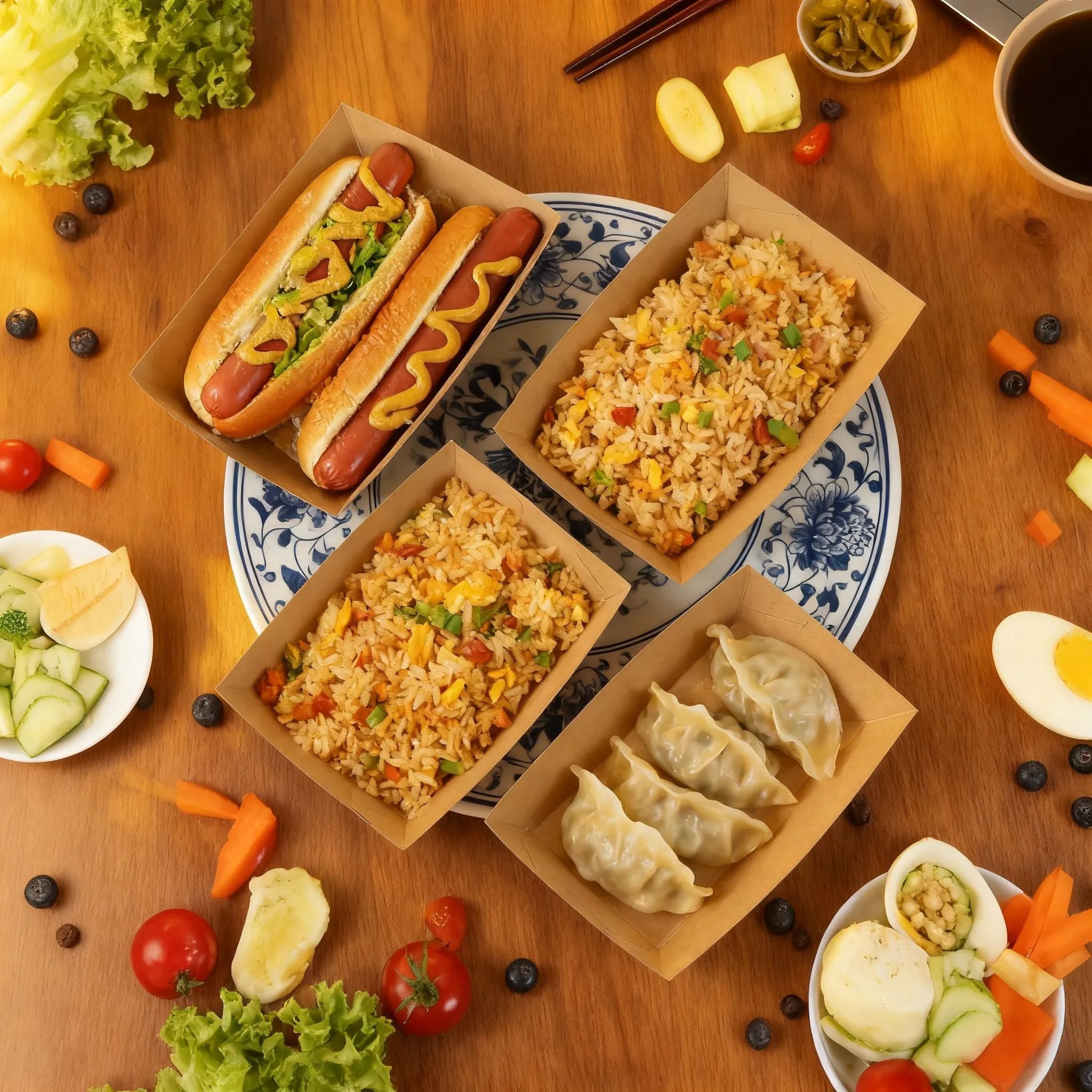 40 Pack 1.5 Lb Paper Food Trays, Mini Disposable Kraft Boat, Paper Food Serving Tray for Snack Dessert Taco Nacho Disposable Paper Boat, Serving Boats, Food Holder Trays for Snacks French Fries Nacho - view 2