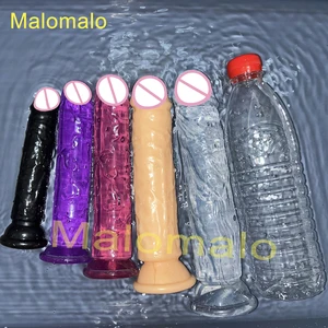 Barato transparente 5colers Realista Jelly consolador Masturbators vaginales Soft Pequeño Peque pequeño 10 mejores aroma de ventas gay - №6