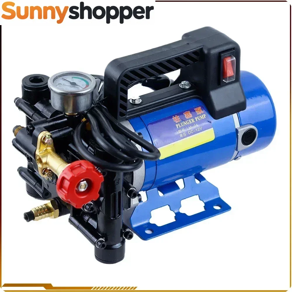 Agricultural Electric High Pressure Pump 12V/48V/220V Double Cylinder Piston Pump Spraying Watering Car Wash Pesticide Sprayer