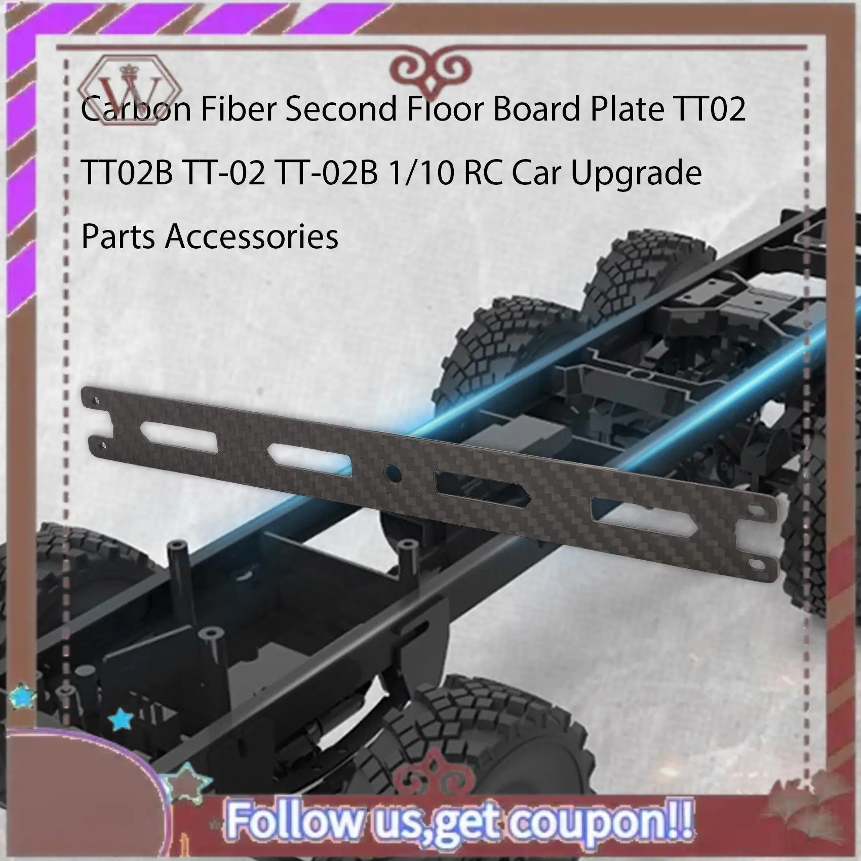 ABBG-Carbon Fiber Second Floor Board Plate For Tamiya TT02 TT02B TT-02 TT-02B 1/10 RC Car Upgrade Parts Accessories