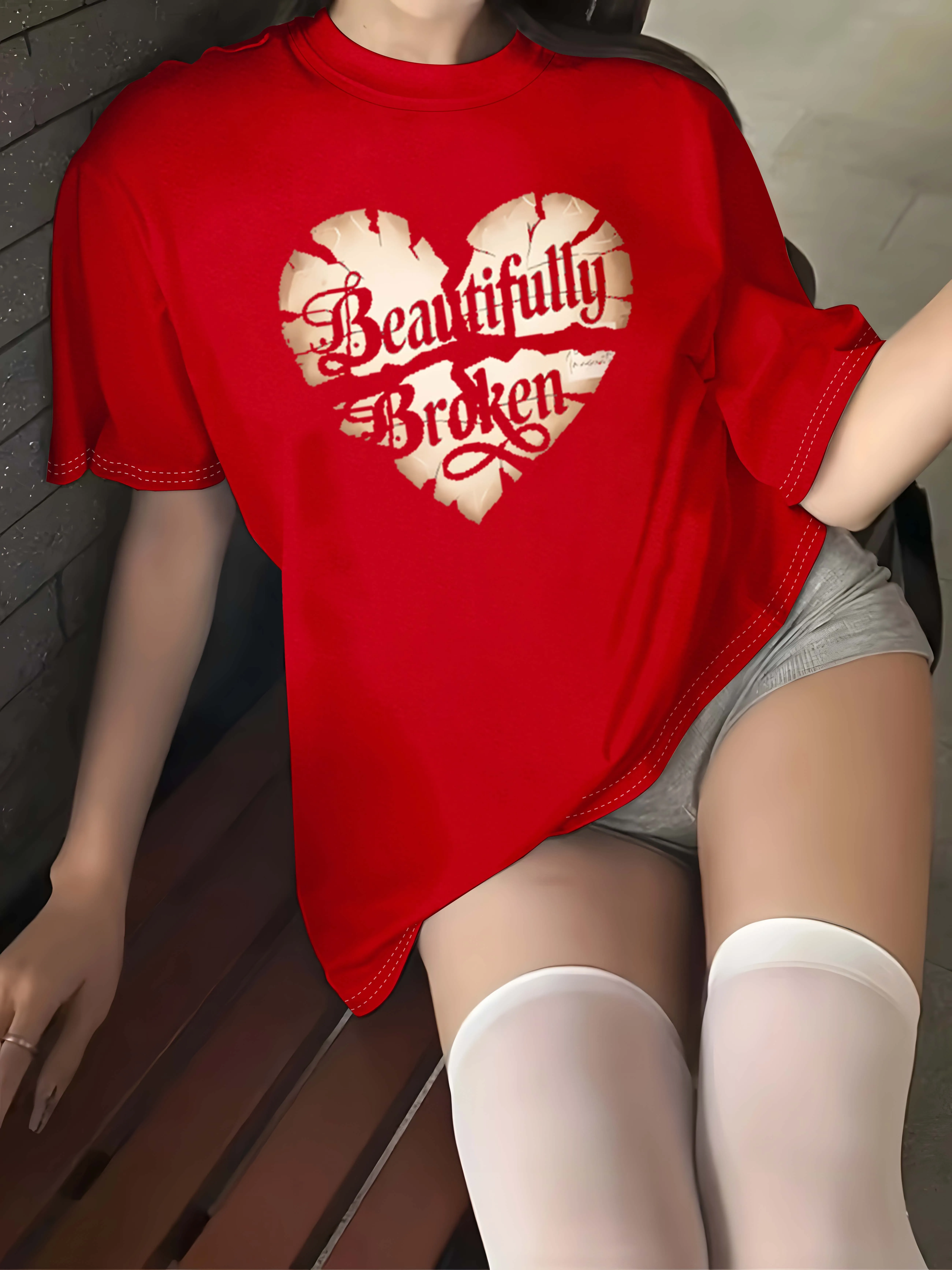 

Plus Size Embrace Your Beautifully Broken Journey Empowering Graceful Fashion Wear