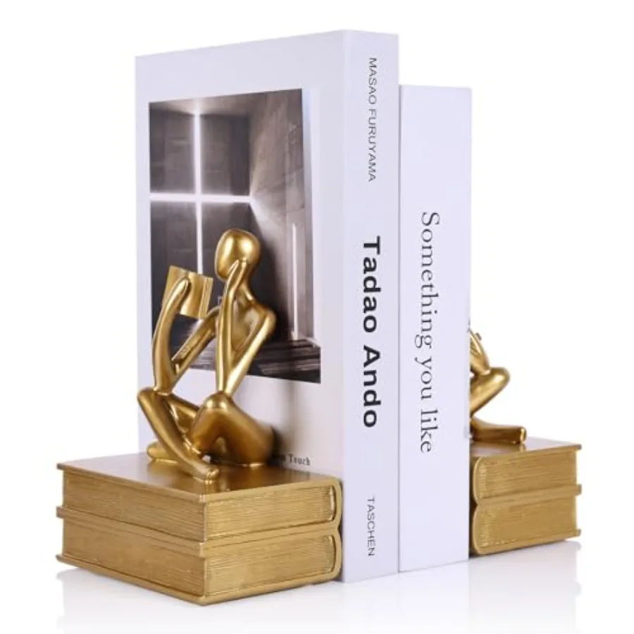 

Усиленные подставки для книг на полки, набор из 2 декоративных подставок Thinker для тяжелых книг, современный уникальный декор для полок