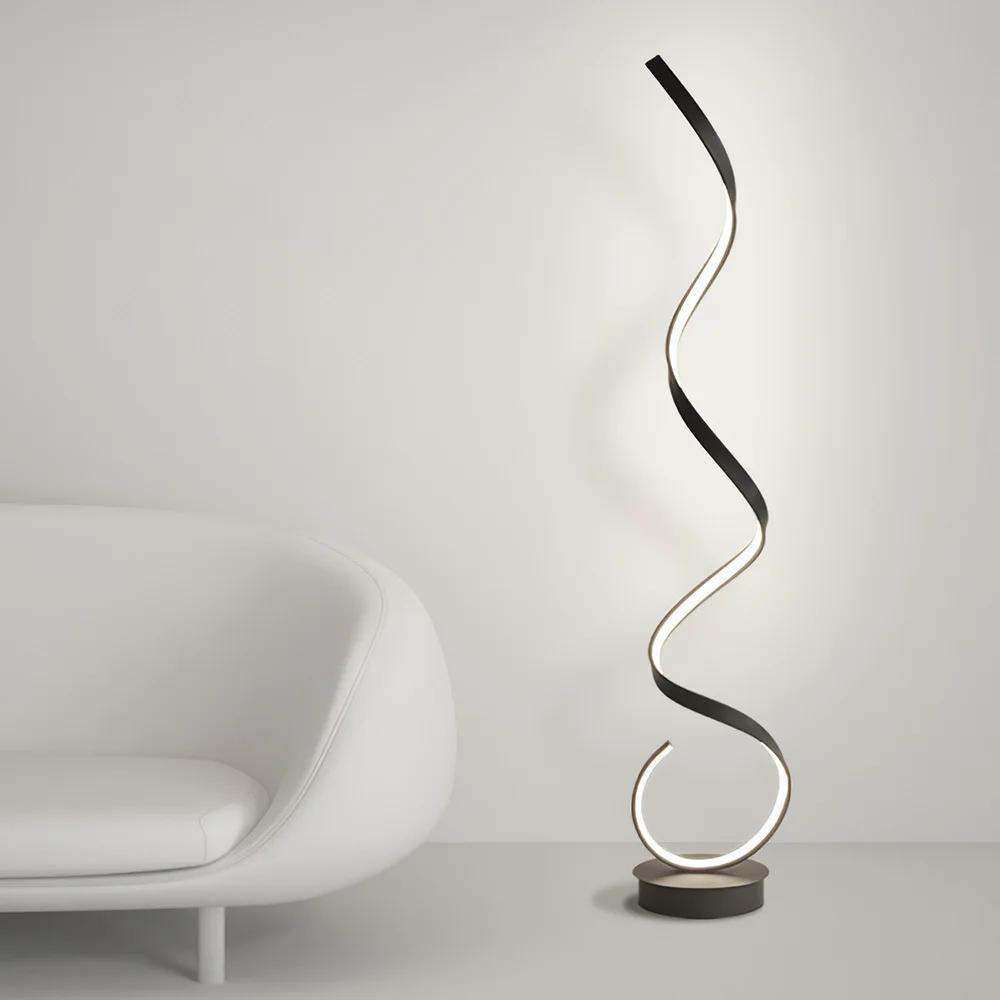 LED Living Room Spiral Floor Lamp,Black