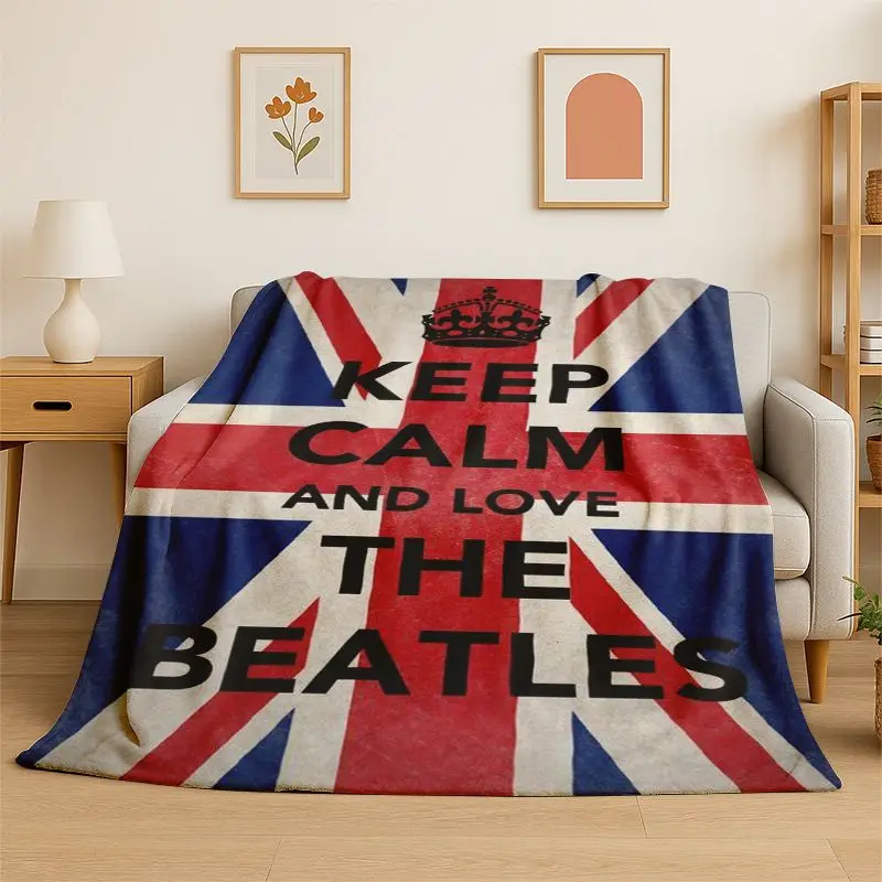HD B-Beatles Rock Band Star Flannel Blanket Soft Warm Throw Blanket for Bedroom Living Room Bed Travel office Picnic Fest Gift
