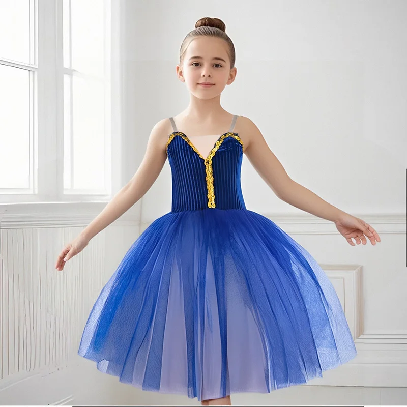 جديد الباليه توتو تنورة الفتيات الرقص الحديث تنورة طويلة بحيرة البجع مرحلة الأداء ملابس النساء