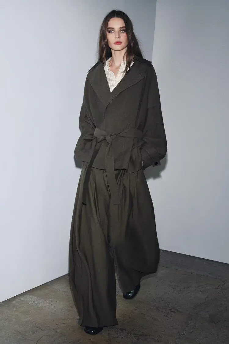 BB6891 Autumn/Winter 25 New Windbreaker, High end, Fashionable, Casual Belt, Floating Coat 6136244