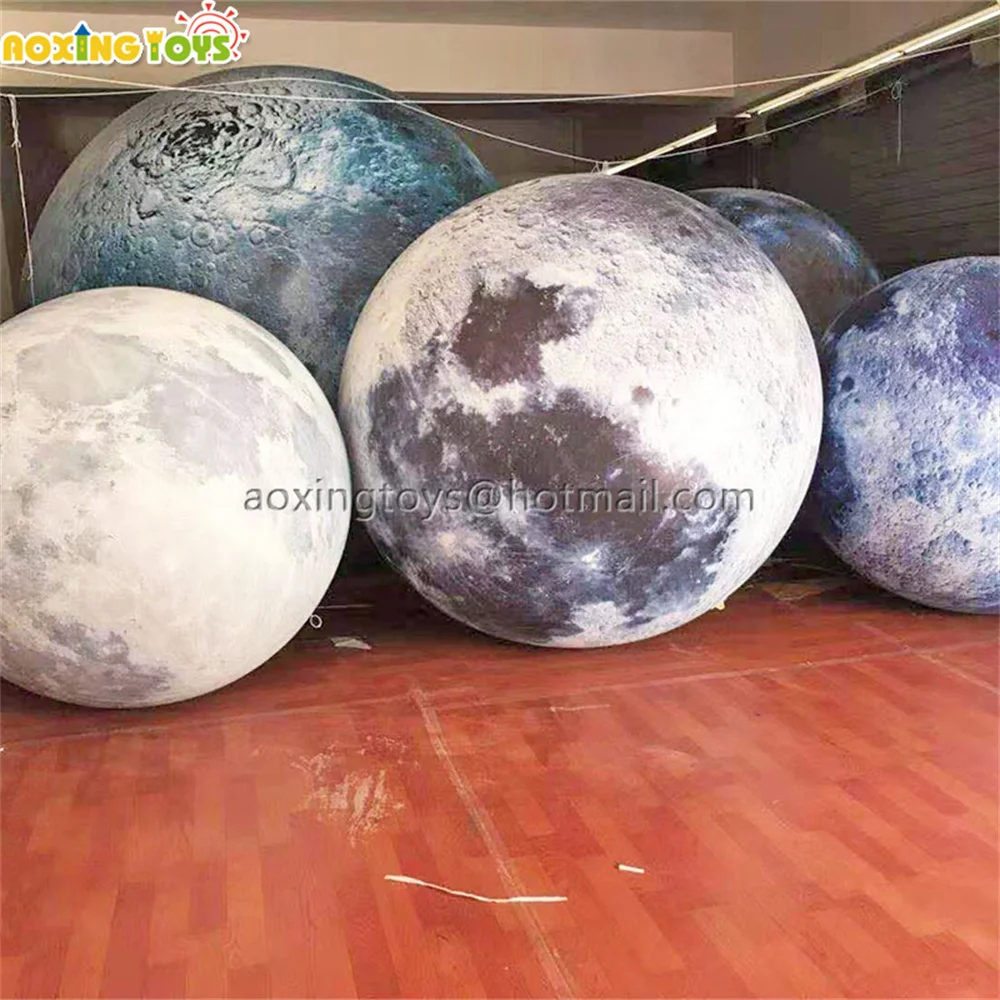 Advertising Hanging Decoration LED Lighting Inflatable PVC Planet Moon Star Balloon For Festival Event Party Stage