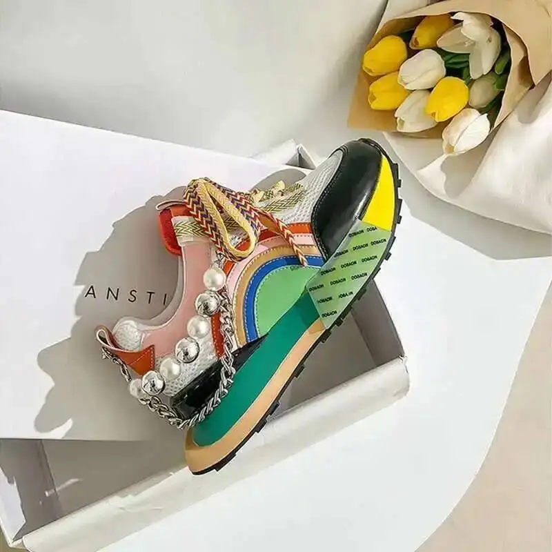 

new Women Sneakers Retro Style Original Design Shoes Women Fashion Colorful Thick Sole Casual Sneakers For Lady More decorations