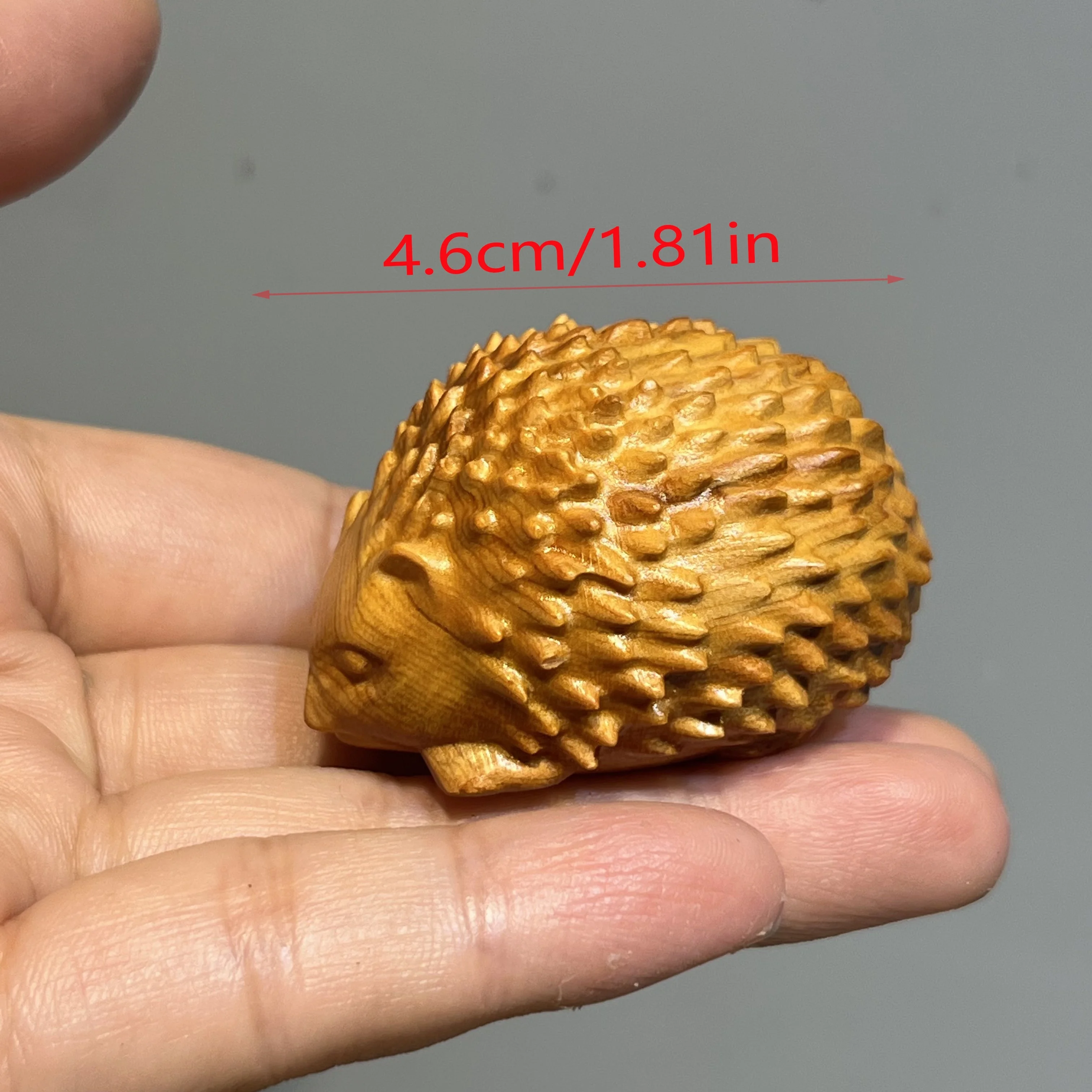 Cute Hedgehog Woodcarving - Charming Details, Perfect Compact - Handmade Desktop Decoration, Ideal Gift for Nature Lovers