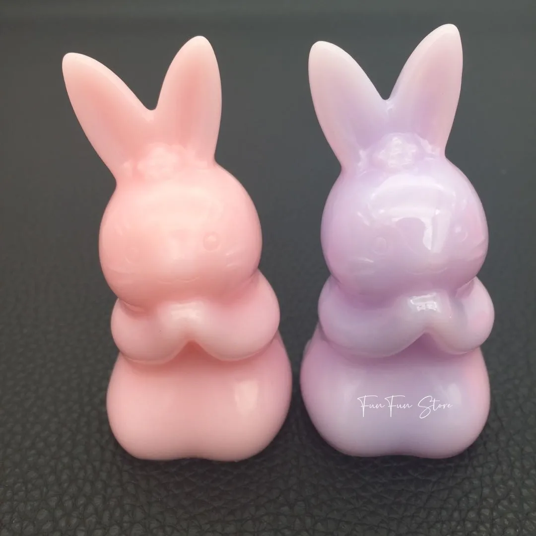 Cute Easter Blessing Rabbit Candle Silicone Mold DIY Handmade Plaster Drop Glue Chocolate Bunny Diffuser Stone Mold Holiday Gift