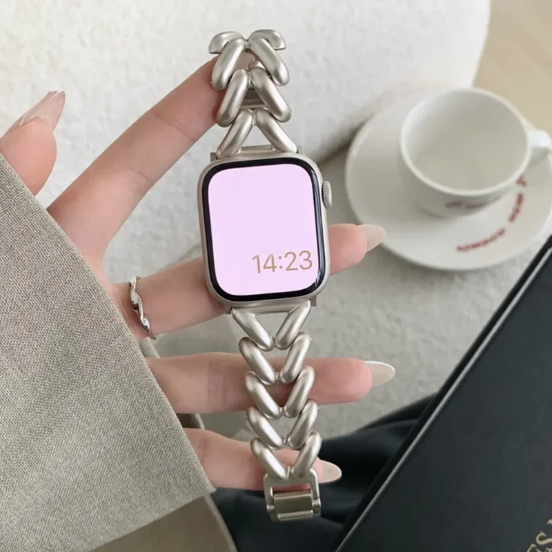 Metal Strap for Apple Watch 10 Band 46mm 42mm 41mm 44mm 45mm 40/49mm Women Watchband Belt Bracelet iWatch Series 9 8 7 Se Ultra