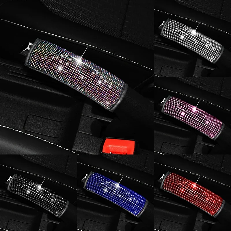 

Rhinestone Car Handbrake Cover Leather Auto Anti-slip Protector Decoration Universal Diamond Car Accessories Interior for Women