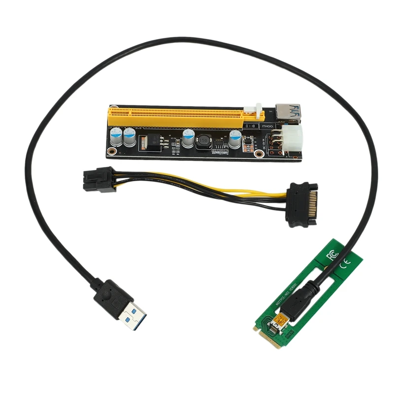 NGFF M.2 M Key To USB 3.0 PCI-E Riser Card M2 To USB3.0 PCIE 16X 1X Extender With Power For Litecoin Bitcoin Miner