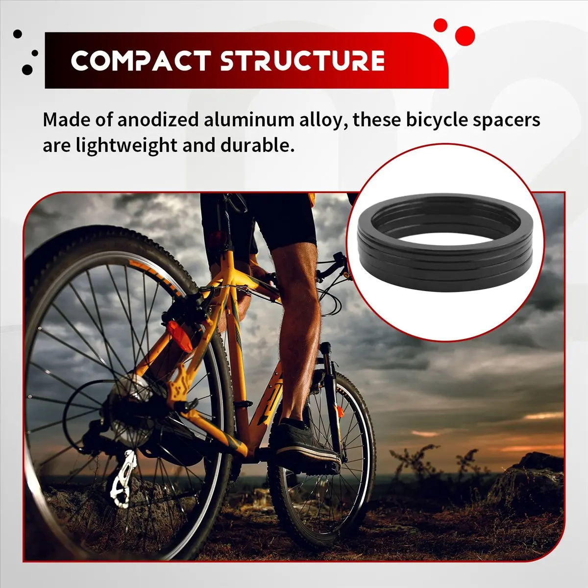 【CYBER MONDAY】10 Pieces Bike 7 8 9 10 11 Speed Cassette Steering Wheel Hub Spacers 1mm 1.5mm 2mm 2.5mm 3mm Crank Washer (Black,