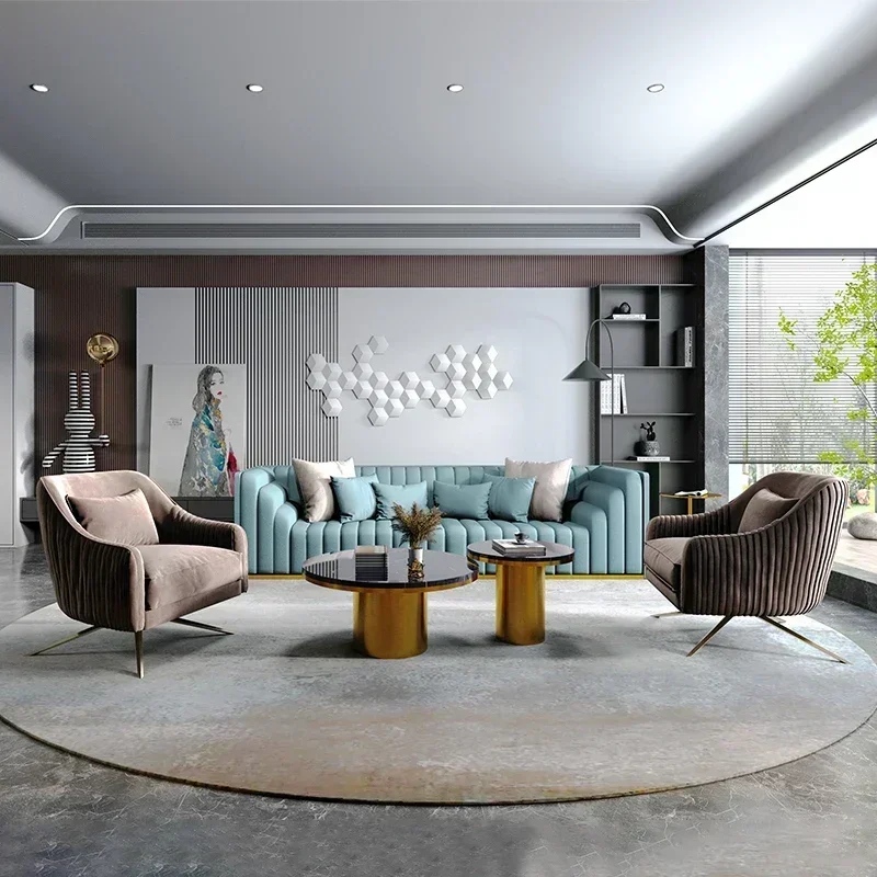 

Light Luxury Sofa Combination Modern Sales Office Hotel Lobby Office Reception Sofa