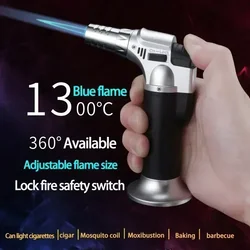 Butane Gas Lighter Refillable Adjustable Flame Lighter Chef Cooking Torch Outdoor Windproof BBQ Ignition Picnic Survival Tool