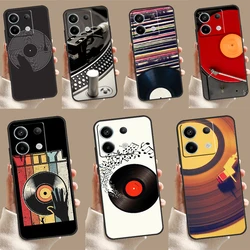 Vinyl DJ Record Art Case For Xiaomi Redmi Note 11 12 13 Pro 8 9 10 Note 12S 11S 10S 9S Redmi 13C 10C 12C Cover