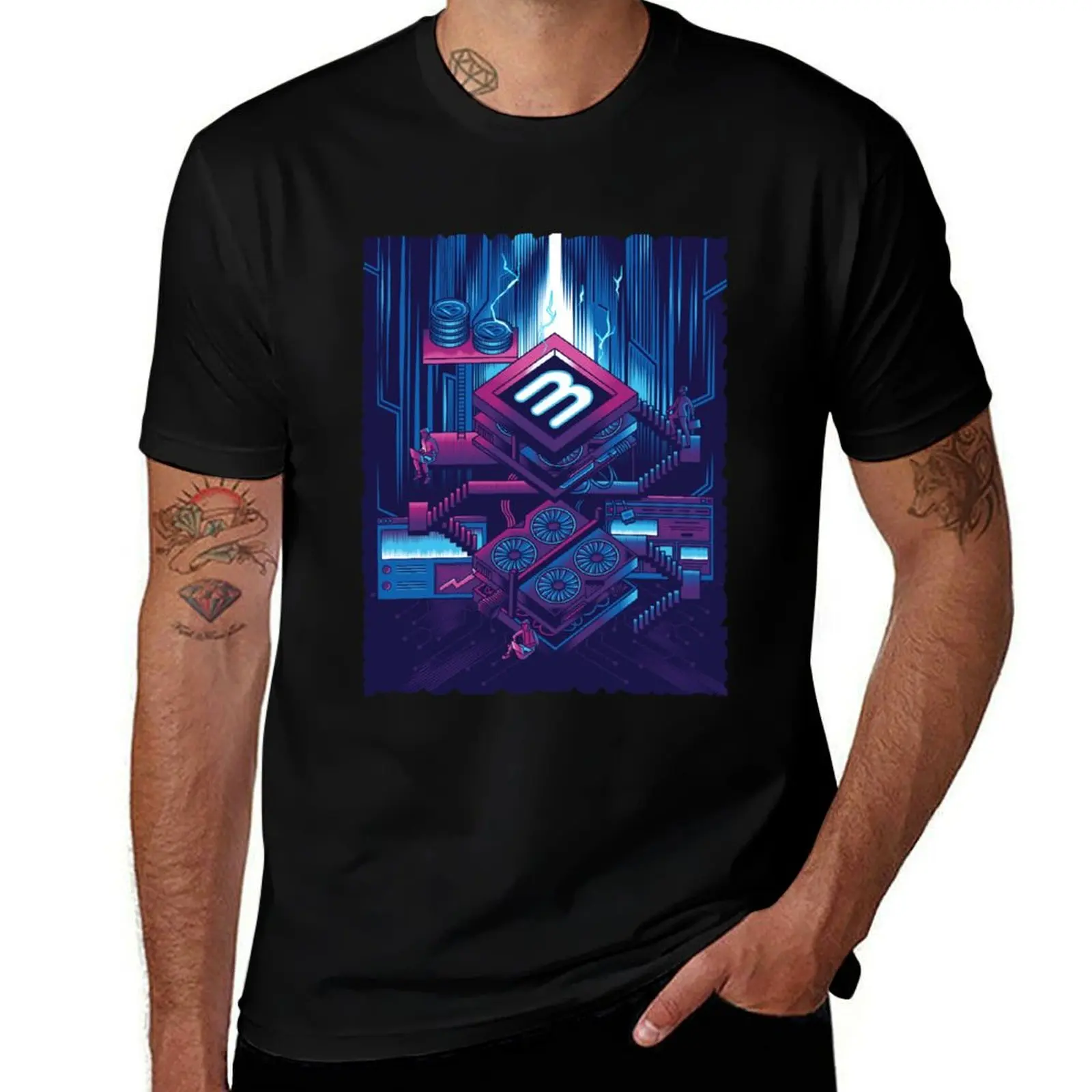 Crypto Mining Venture T-Shirt Retro Graphic Print T-Shirt