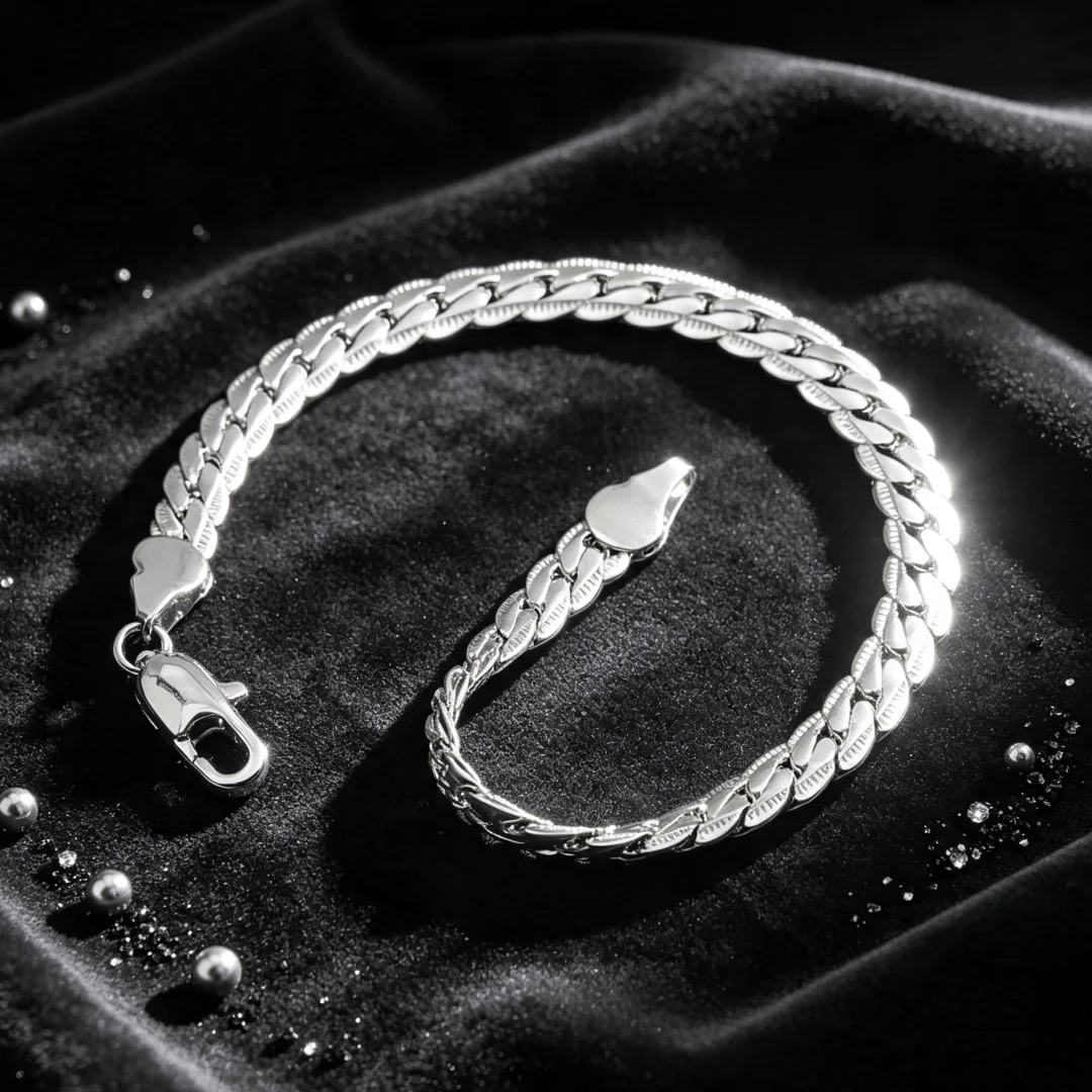 Hot new Trendy products 925 Sterling Silver Retro 5MM Braided Bracelets For Women Men Fashion Wedding Party original Jewelry