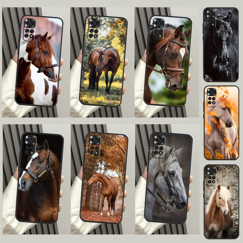 Animal Steed Horse Case For Xiaomi Redmi Note 10 Pro Note 11 8 9 12 Pro 11S 10S 8T Redmi 10C 12C 9C 9T Cover