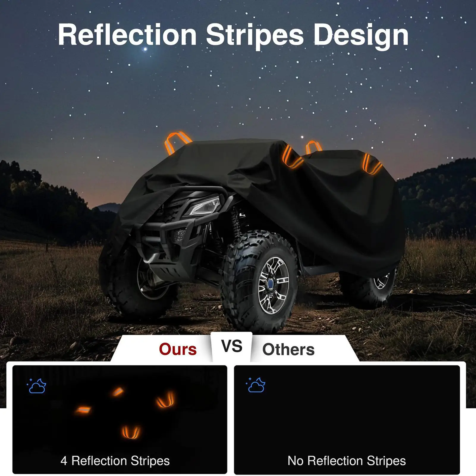 ATV Covers Waterproof Windproof Outdoor Heavy Duty All Weather Tarp For Rainy Weather Summer Sun Exposure Winter Road Trip Dusty