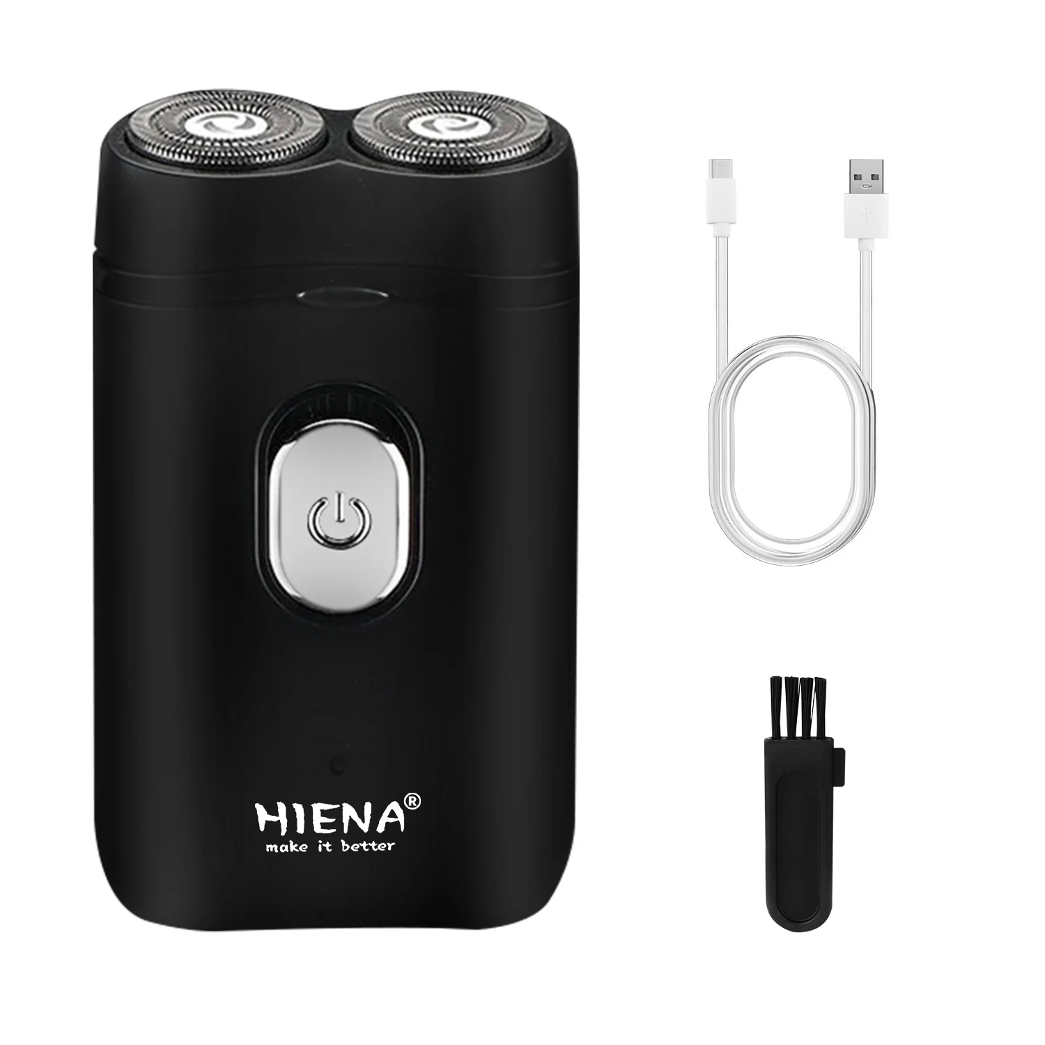 HIENA Men's Rotary Electric Shaver, USB Rechargeable Portable Pocket Razor, Mini Beard Trimmer for Travel