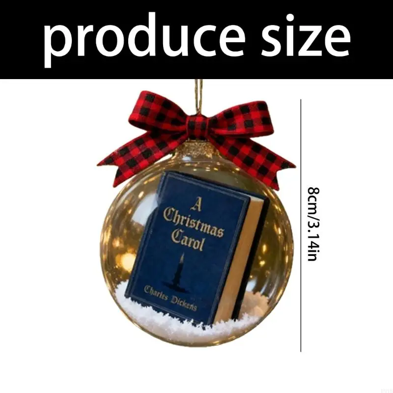 زينة كارول عيد الميلاد على شكل كتاب صغير زينة معلقة من الأكريليك الشفاف لشجرة العطلات وحفلات مهرجان المنزل والمكتب P9YB