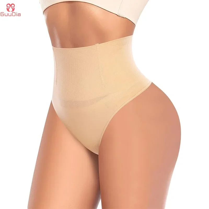 GUUDIA Steel Bones Thong Sexy Buttocks Elastic Breathable Middle Waist Turmmy Control Butt Lifter Women Shaper Panties Underwear