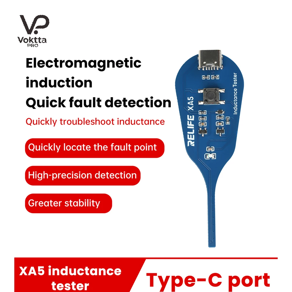 Probador de inductores XA5, probador de bobina de placa base, herramienta de detección de inductancia de inducción electromagnética, solución rápida de problemas tipo C