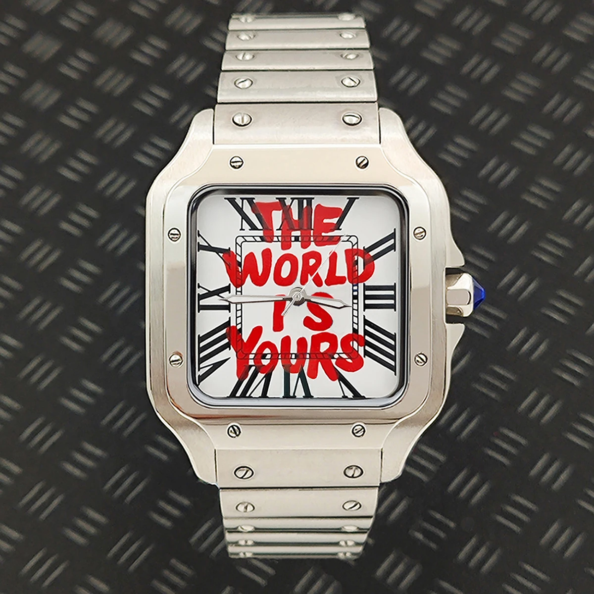 38MM 산토스 시계 NH35 시계 남성용 시계 맞춤형 로고 사각형 시계 남성용 스테인레스 스틸 시계 NH35 무브먼트