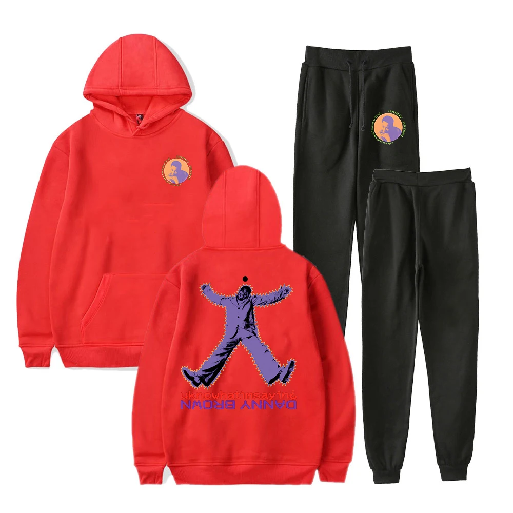 داني براون Uknowhatimsayin Merch Quارانتا جولة 2024 هوديي بنطال رياضي قطعتين مجموعة البلوز + Sweatpants النساء الرجال مجموعة