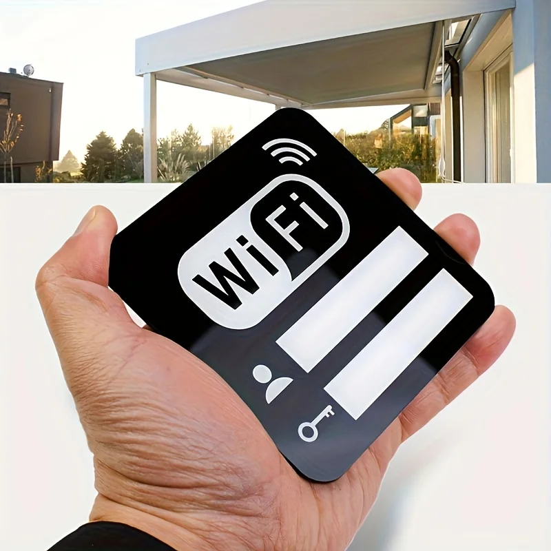 

Индивидуальная акриловая табличка Wi-Fi для дома и офиса, дисплей беспроводной сети, наклейка на стену DIY, зеркальная табличка Wi-Fi для ресторанов и общественных мест