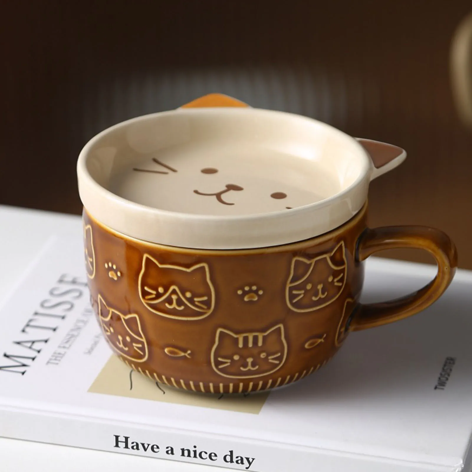 Cute Ceramic Mug with Lid with Quality Craftsmanship and Standard Size Suitable for Birthday Graduation Gifts