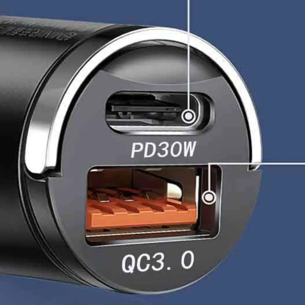 100W USB Car Charger QC3.0 Fast Charging Type C Adapter in Car Security Multi-protection Car Phone Charger
