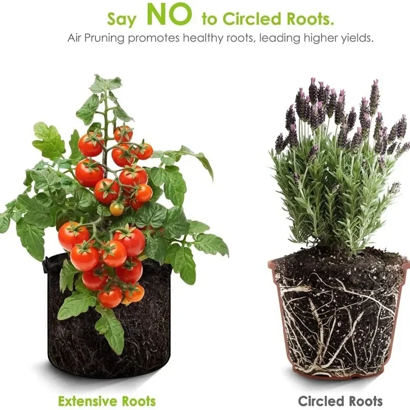 1-3PCS Gallon Black Fabric Flower Pot Planter Garden Plant Grow Bags Portable Vegetable DIY Potato Garden Pot Plant Eco-Friendly