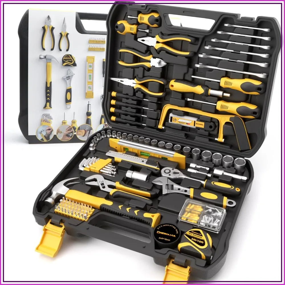 

199 Piece Tool Kit for Home, Auto Repair, Hand Tool Set with Socket Wrench, Tool Box Case for Men, DIY Handyman