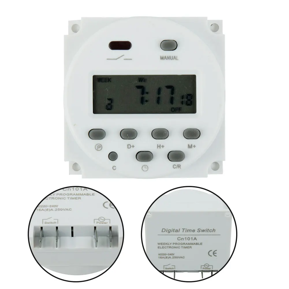 High Quality Brand New Timer Power Down Replacement Spare Parts White Programmable 16A Accessories Digital Timer
