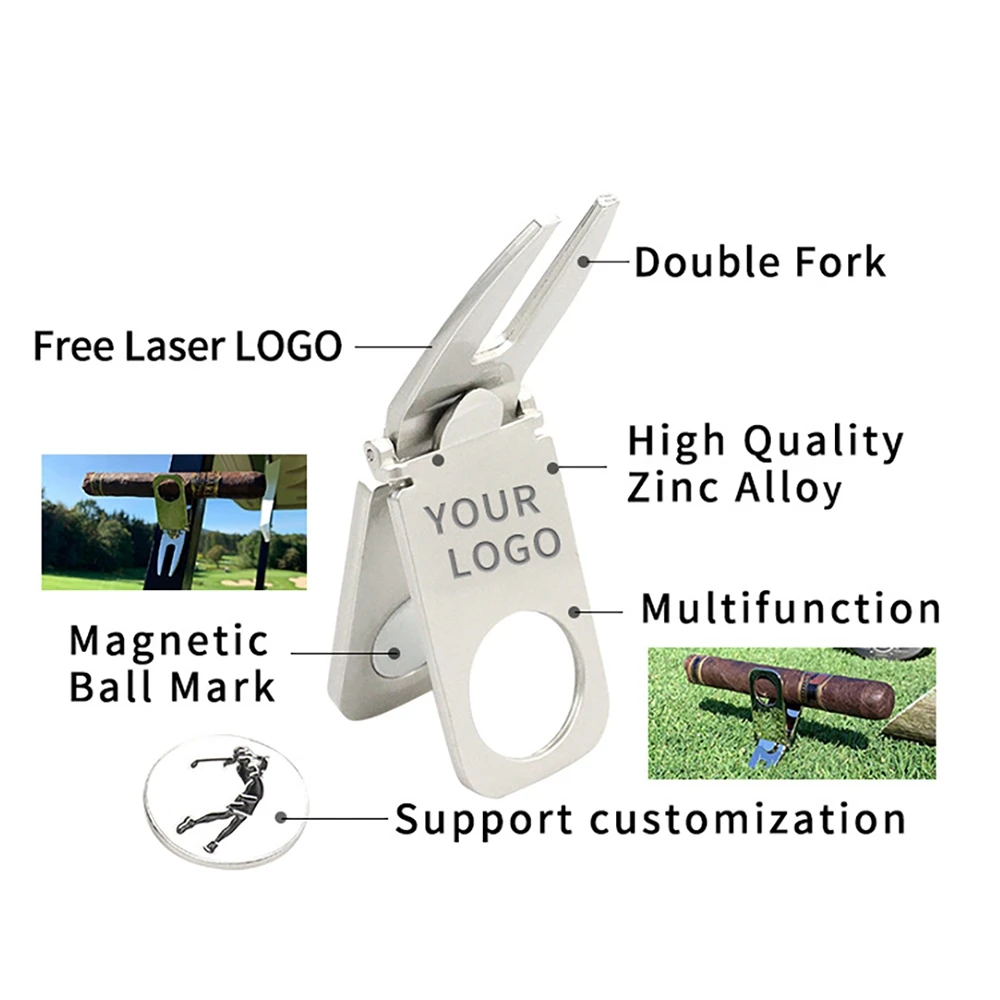 DSAO Magnetic Cigar Holder Golf Divot Marker Tool Portable Golf Cart Cigar Holder Clip Multipurpose Golf Accessories C