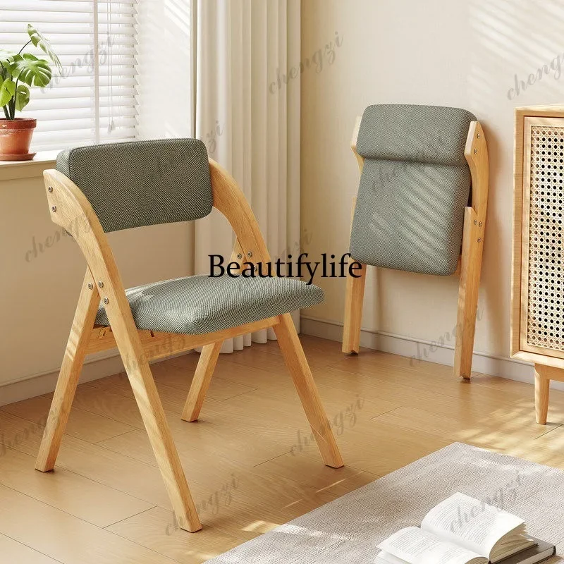X188 Solid wood foldable chair Household backrest Dining table and chair Office can be stacked and does not take up space