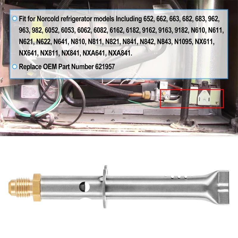 621957 냉장고 버너 오리피스 어셈블리, Norcold N1095, N61X, N62X, N64X, N81X, N82X, N84X 시리즈 RV 냉장고용