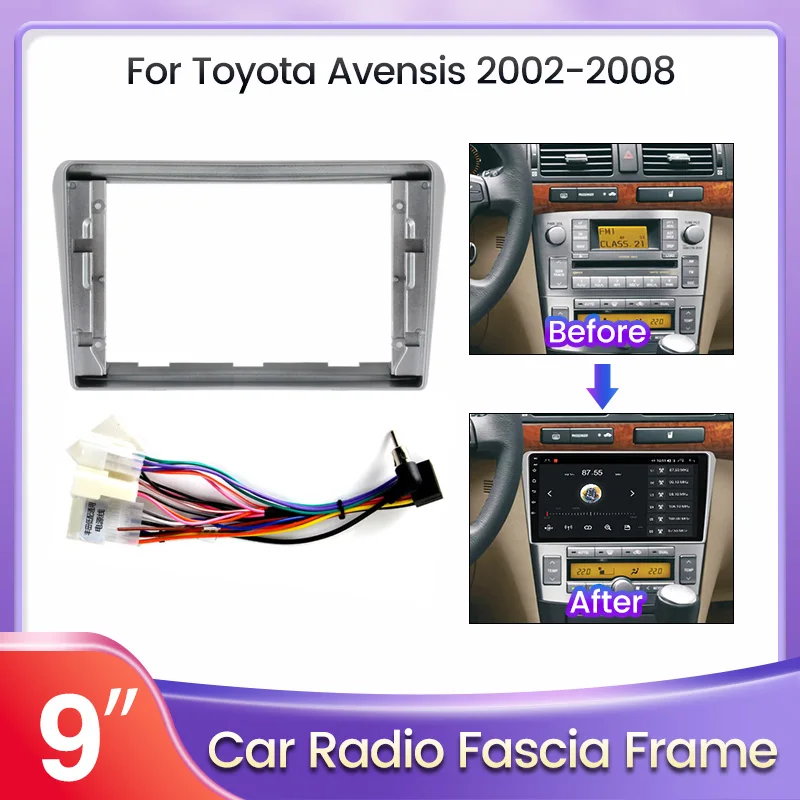 9-Zoll-Autoradio-Rahmen für Toyota Avensis T25 2012-2016 Dash Mount Kit Stereo GPS DVD-Player installieren Panel Adapter Abdeckung Blende