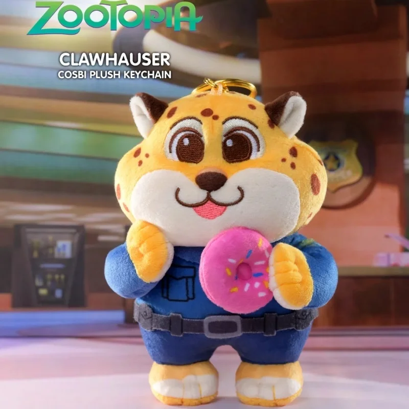 정품 주토피아 코스비 플러시 키체인 시리즈 액션 피규어 커스텀 플러시 인형 어린이 블라인드 박스 장식품 컬렉션 선물 장난감