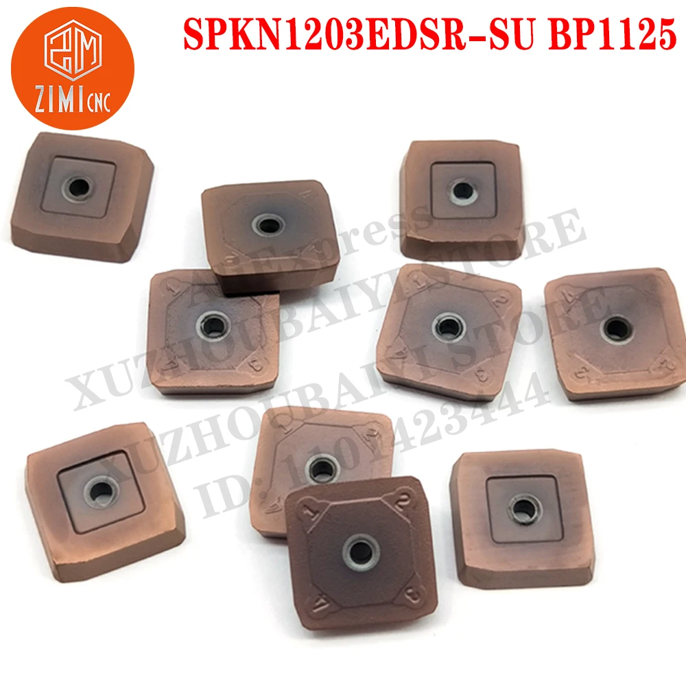 Imagem -05 - Ferramentas de Pastilhas de Fresagem Pastilhas de Metal Duro Lâmina Fresa Torno Mecânica Ferramentas de Torneamento Externas Indexáveis Spkn1203edsr-su Bp1125