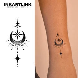 The stars and the moon shine Temporary Tattoo,Lasts To 15 Days New Technology Magic Waterproof Semi Permanent Sticker.