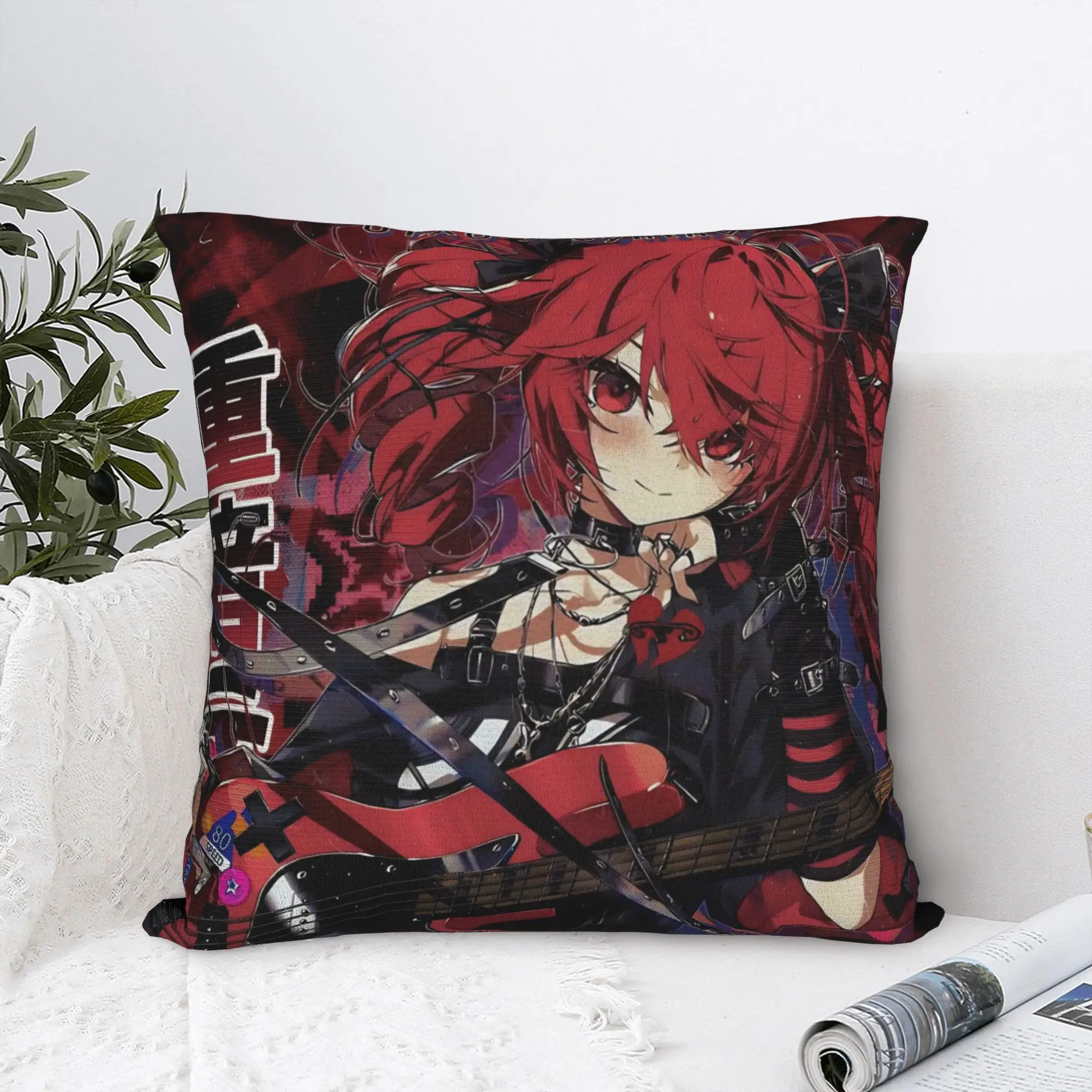 Kasane Teto Square Pillow Case Anime Vtuber Cushion Cover Novelty Polyester Decorative Throw Pillow Case Cover for Home 40x40cm