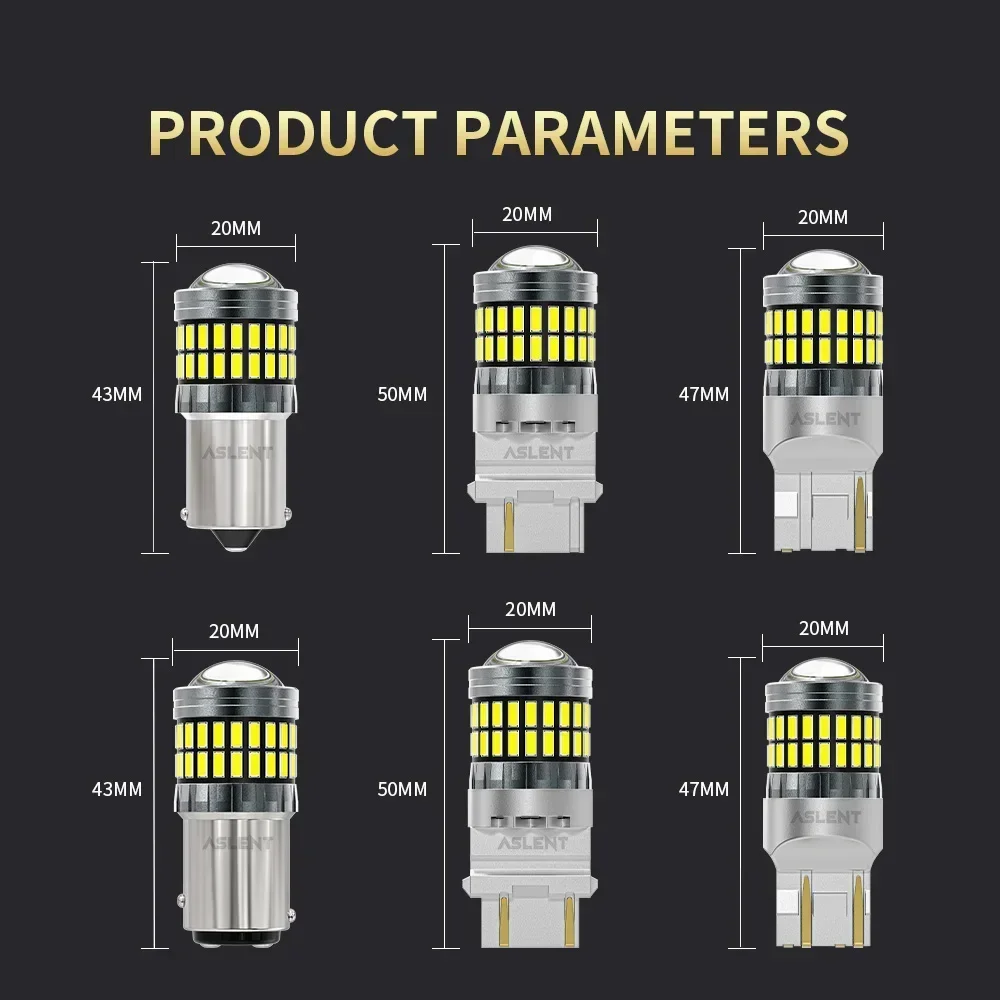 2 pezzi 7440 W21W WY21W T20 7440NA 7441 7443 3157 3156 1156 PY21W BAU15S BAY15D BA15S P21W Lampadina LED Indicatori di direzione Lampeggianti Luci posteriori