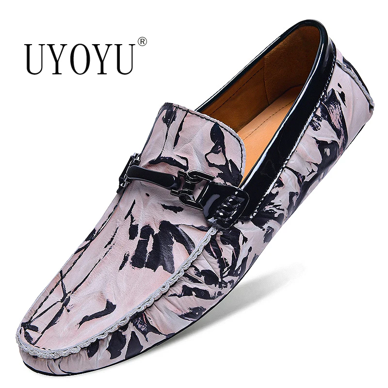 First Layer Genuine Leather Men's Dress Boat Shoes Fashion Footwear Driving Casual Loafers Man Moccasins Peas Male Shoes For Men